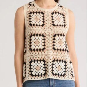 Unique, Daniel Rainn New with Tags Size M, Openwork Cute Square Sweater Tank.